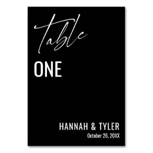 Numeração De Mesa Preto Elegante Simples Contemporâneo