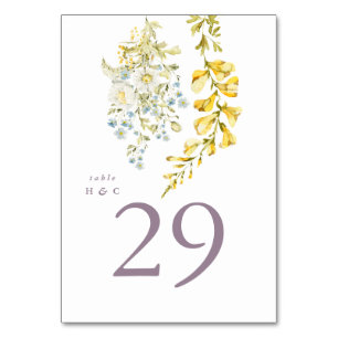 Numeração De Mesa Primavera Boho Wildflower Pampas Wedding