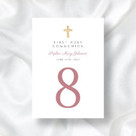 Numeração De Mesa Primeira Comunhão Elegante de Rapariga Religiosa R