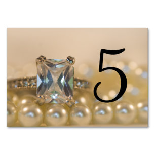 Numeração De Mesa Princesa Diamond Ring Pearls Números De Mesa De Ca