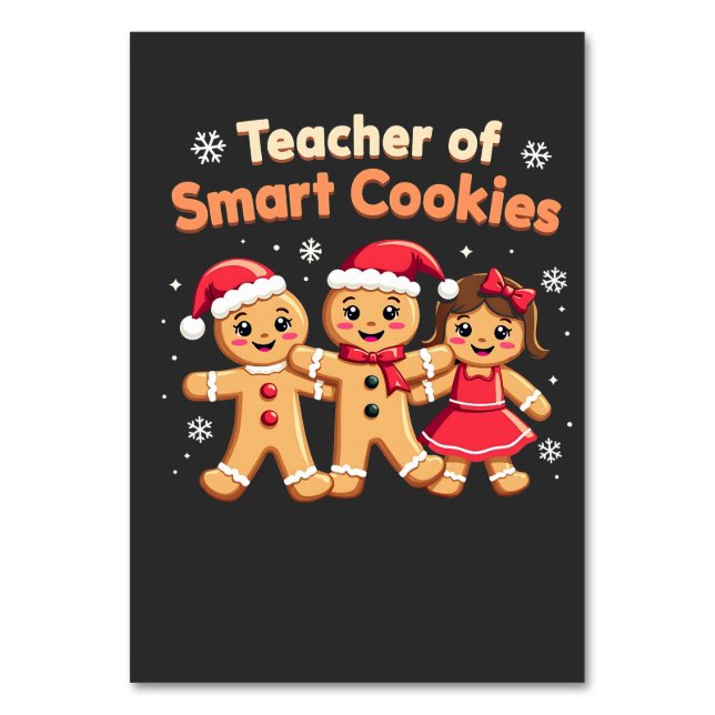 Numeração De Mesa Professor de Biscoitos Inteligentes Ensinando Ging (Frente)