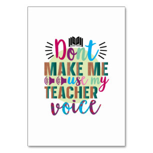 Numeração De Mesa Professora Arte Não Me Faz Usar Minha Voz de Prof