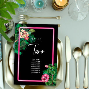 Numeração De Mesa Programa de Casamento Tropical Neon Pink