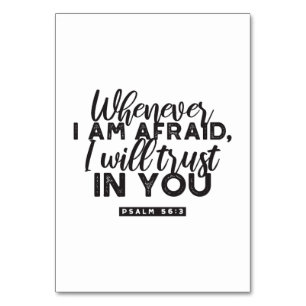 Numeração De Mesa Psalm 56:3 Arte Versa Bíblia "Eu vou confiar em vo