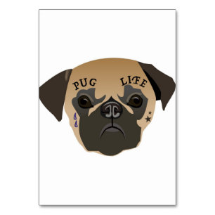 Numeração De Mesa Pug Lovers Vida Útil