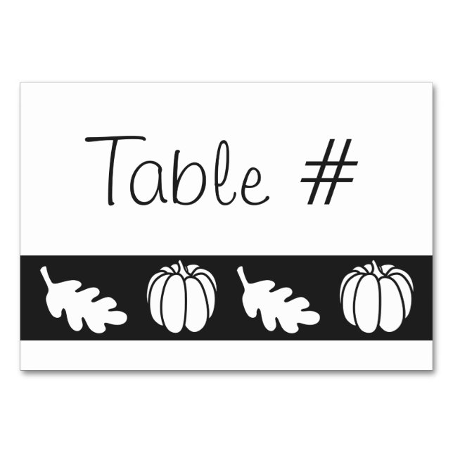 Numeração De Mesa Pumpkin Patch na Placa de Mesa Preta (Frente)
