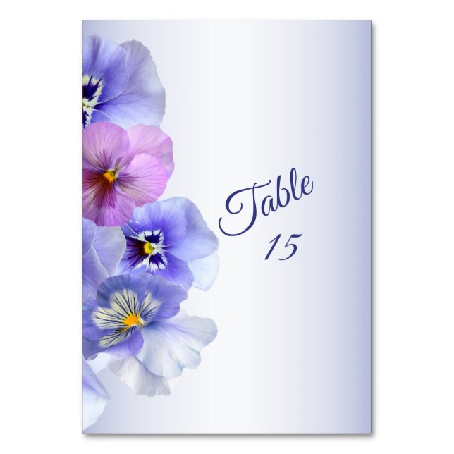 Numeração De Mesa Purple Lilac Pansy Floral Rustic Wedding Party (Frente)