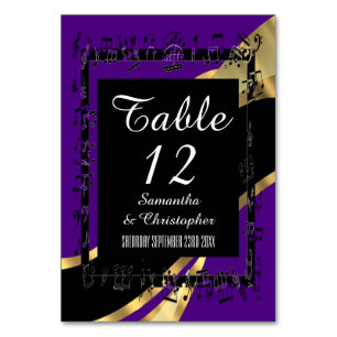 Numeração De Mesa Púrpura negra e ouro personalizados