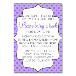 Numeração De Mesa Púrpura Traga um livro em vez de uma inserção de c