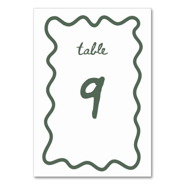 Numeração De Mesa Quadro 9 (Frente)