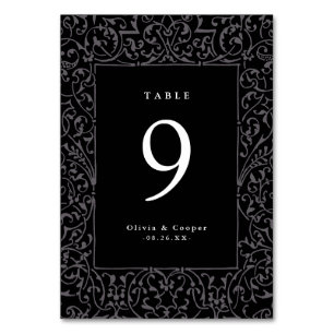 Numeração De Mesa Quadro Antigo Preto Ornado Casamento Clássico