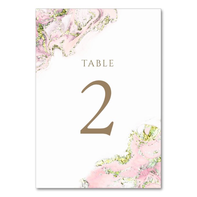 Numeração De Mesa quadro cor-de-rosa-d-água Número 2 (Frente)