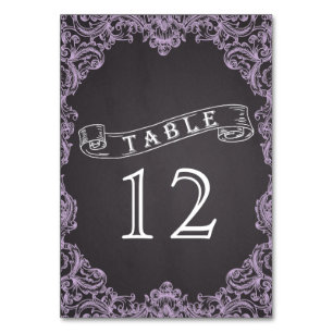 Numeração De Mesa Quadro da lavanda & número da mesa do casamento d