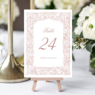 Numeração De Mesa Quadro de Borda de Ornamento de Vinhas Vintage Ele