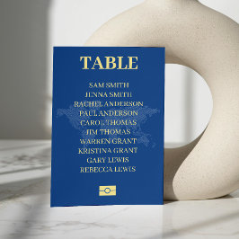 Numeração De Mesa Quadro de Destino de Passaporte Azul