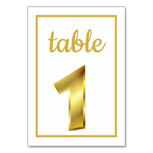 Numeração De Mesa Quadro Dourado Metálico Chic Número 1