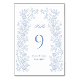 Numeração De Mesa Quadro Floral Vintage Elegante Casamento Azul Poei