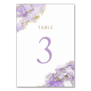 Numeração De Mesa Quadro n.o 3 do dourado lavanda