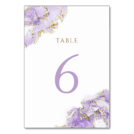 Numeração De Mesa Quadro n.o 6 do dourado lavanda