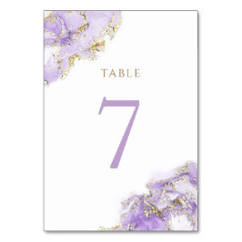 Numeração De Mesa Quadro n.o 7 do dourado lavanda