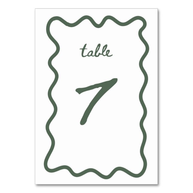 Numeração De Mesa Quadro Número 7 (Frente)