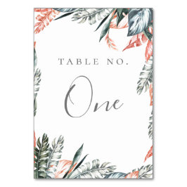 Numeração De Mesa Quadro Trópico de Coral Moderno