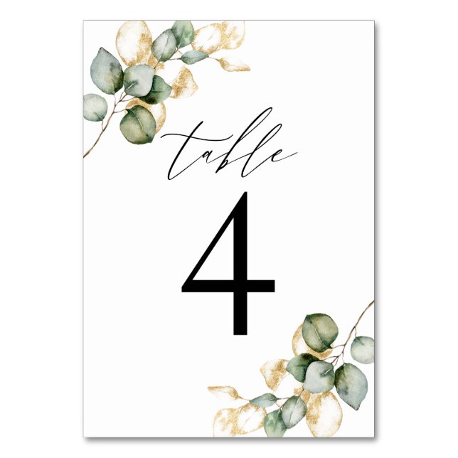 Numeração De Mesa Quadro verde número 4 (Frente)