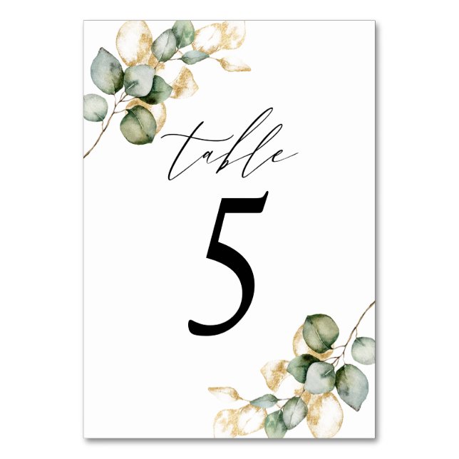 Numeração De Mesa Quadro verde número 5 (Frente)