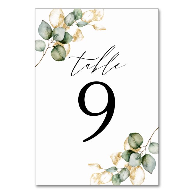 Numeração De Mesa Quadro verde número 9 (Frente)