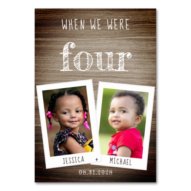 Numeração De Mesa Quando Éramos Crianças Idade Fotos e Nomes Casamen (Frente)