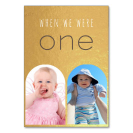 Numeração De Mesa Quando Éramos Um Arco de Foto Falsa Dourada de Cas