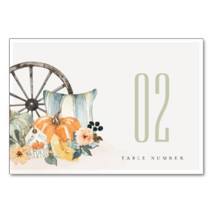 Numeração De Mesa Queda Elegante, Pumpkin Folheto Folha Roda Floral