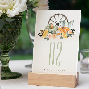 Numeração De Mesa Queda Elegante, Pumpkin Folheto Folha Roda Floral