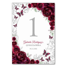 Quinceanera Floral Prata Borgonha