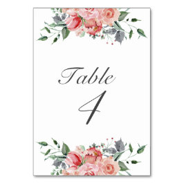 Numeração De Mesa Quinceañera Floral Rosa Elegante
