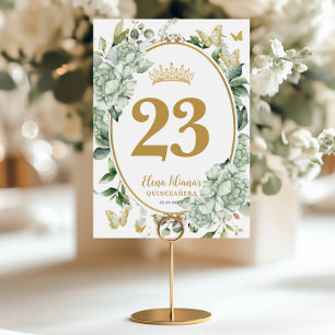 Numeração De Mesa Quinceanera Sweet 16 Borboletas Verdes