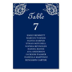 Numeração De Mesa Raios Florais Elegantes no Casamento Azul Marinho
