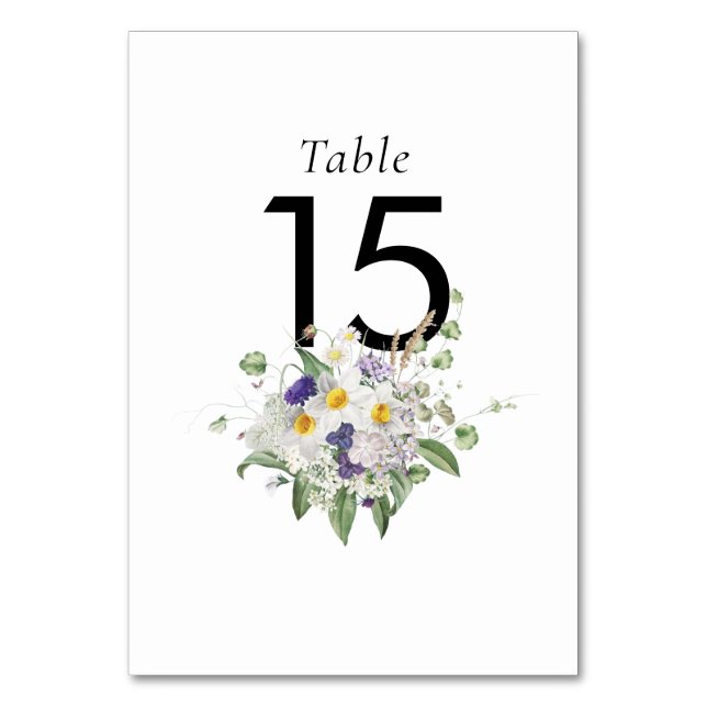 Numeração De Mesa Ramalhete De Flores De Verão Verdura (Frente)