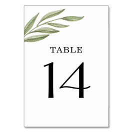Numeração De Mesa Ramo de Verdura Simples Número da Mesa
