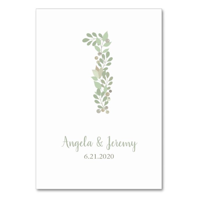 Numeração De Mesa Ramos de Oliva Número 1 (Frente)