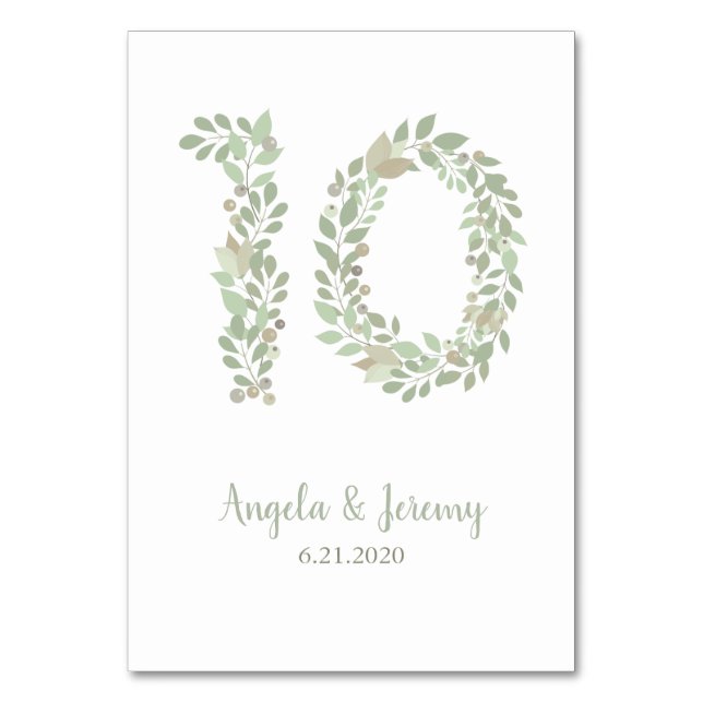 Numeração De Mesa Ramos de Oliva Número 10 (Frente)