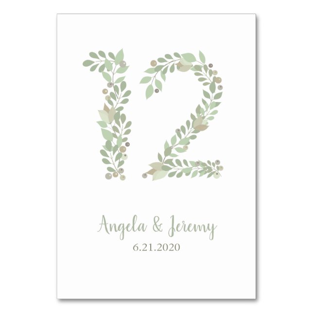 Numeração De Mesa Ramos Olivais Número 12 (Frente)