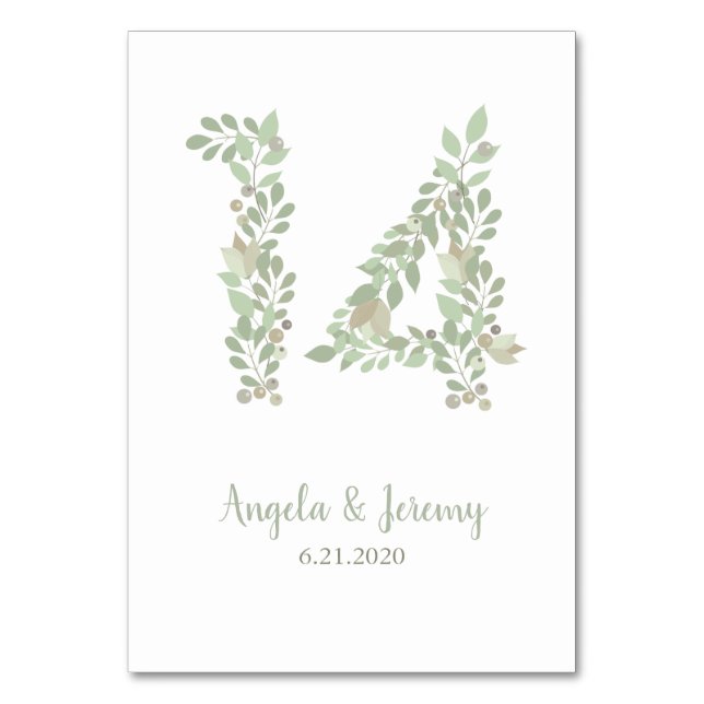 Numeração De Mesa Ramos Olivais Número 14 (Frente)