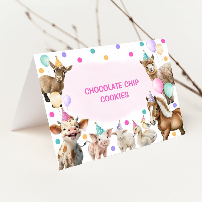 Numeração De Mesa Raparigas Animais de Fazenda Balões Rótulos de Com (Criador carregado)