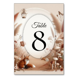 Numeração De Mesa Raposas de Florestas de Outono Encantadas