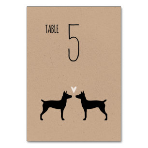 Numeração De Mesa Rat Terrier Silhouettes Recepção de casamento de c