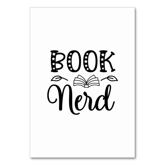 Numeração De Mesa Reading Art Book Nerd (Frente)