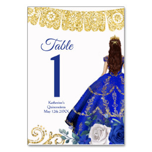Numeração De Mesa Real Blue Vestis Quinceañera Número da Mesa