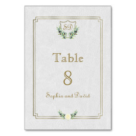 Numeração De Mesa Real Dourado Crest Lush Greenery Número de Tabela