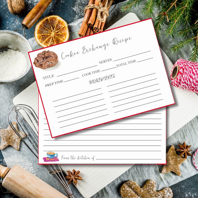 Numeração De Mesa Receita de Troca de Cookie Chip Chocolate Watercol (Criador carregado)